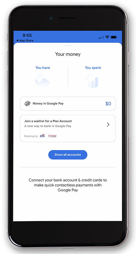google pay "your money" screen